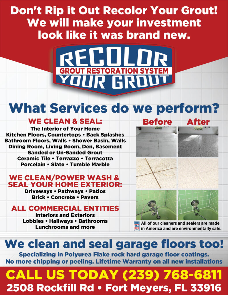 Advertisement for Recolor Your Grout Restoration System